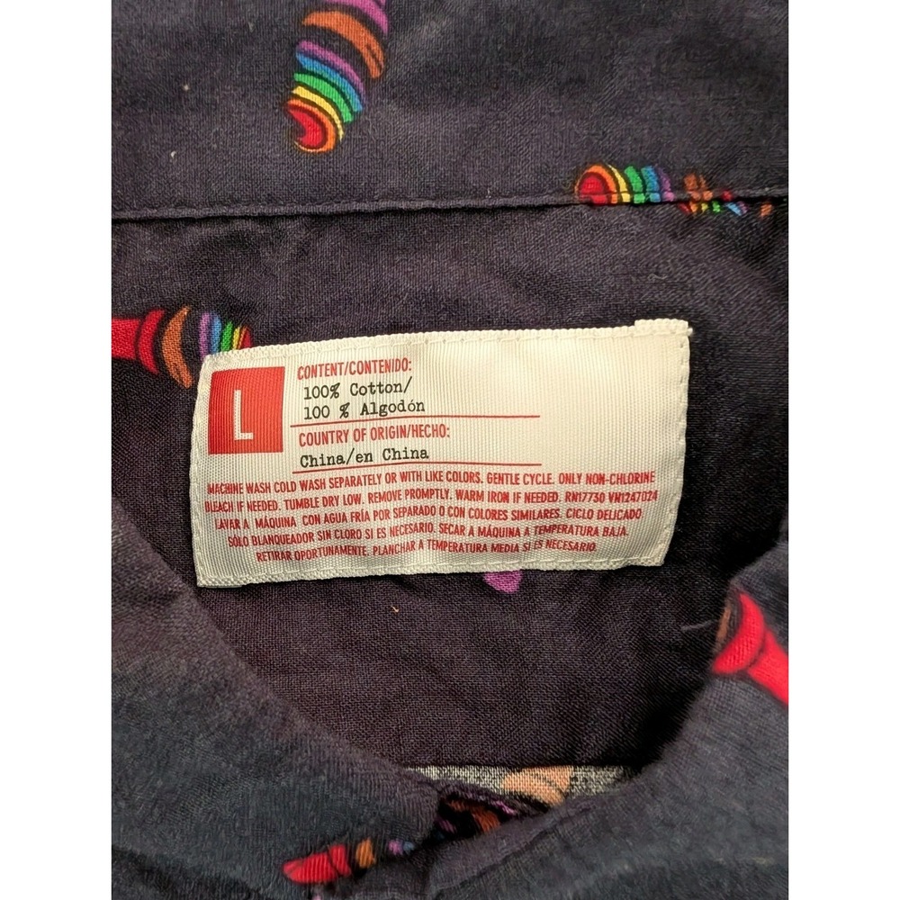 Target, Rainbow Ice Cream Button Down Shirt Men's Cotton, Pride, L - Picture 3 of 5